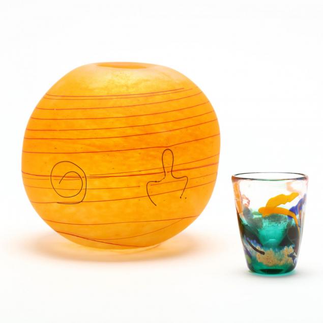 two-pieces-of-contemporary-art-glass