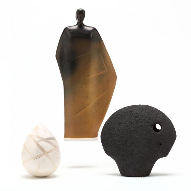 three-contemporary-art-pottery-figures