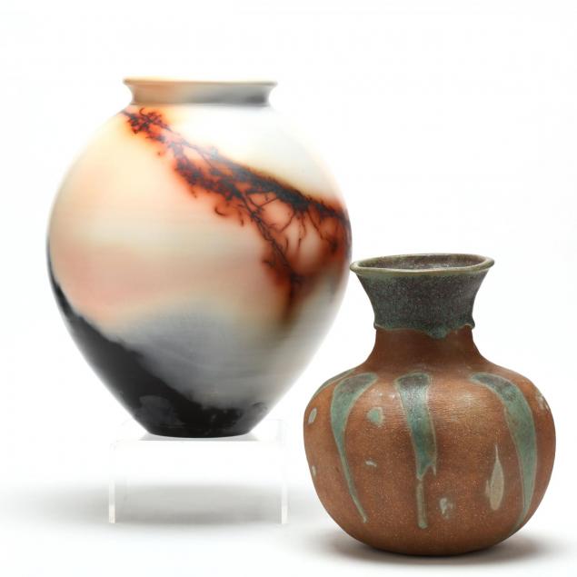 two-modern-pottery-vases