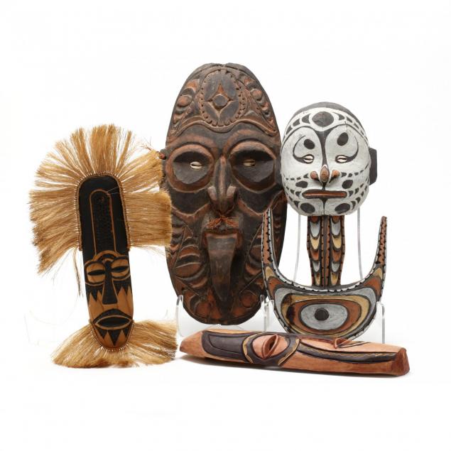 group-of-four-tribal-masks
