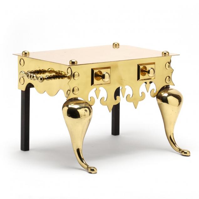 antique-brass-iron-foot-warmer-stool