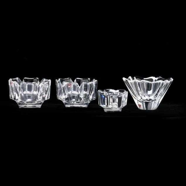 four-modern-orrefors-crystal-objects