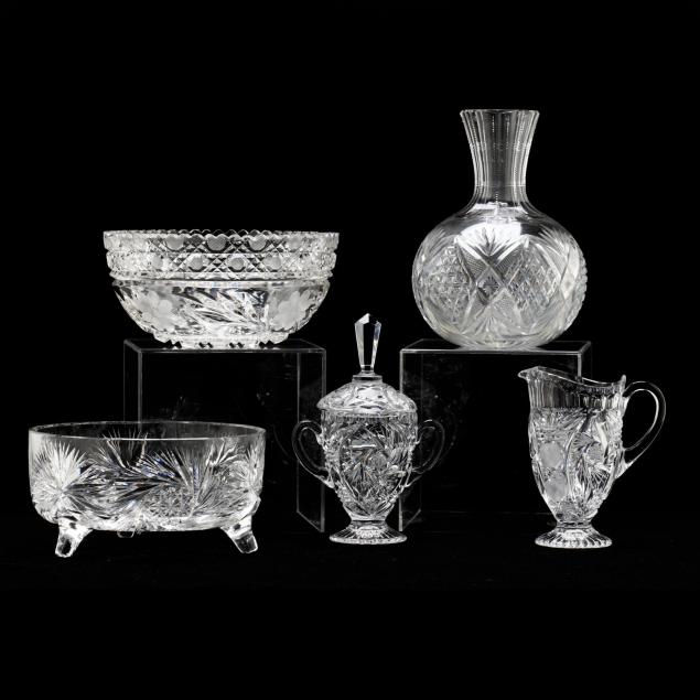 5-pc-american-brilliant-cut-glass-serving-accessories