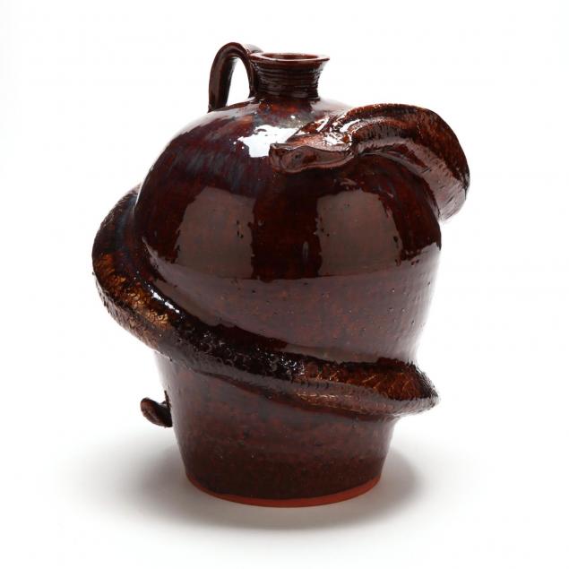 nc-folk-pottery-albert-hodge-snake-jug