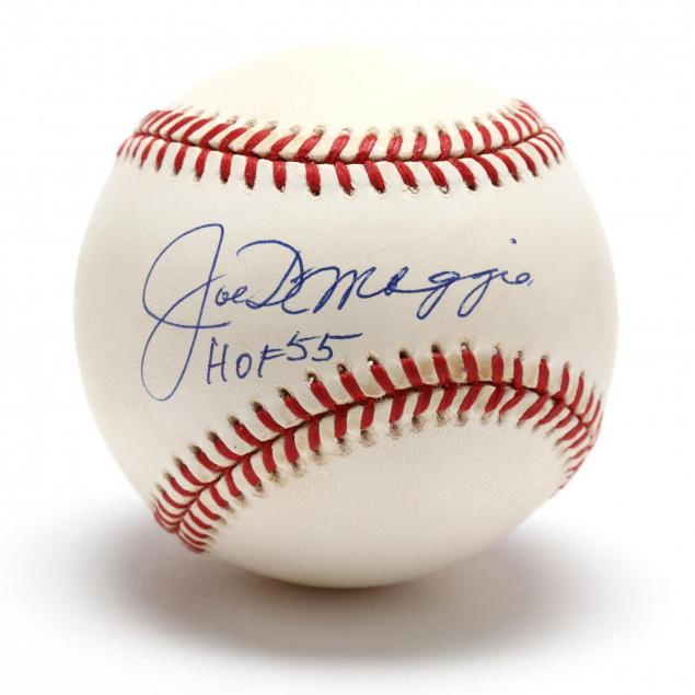 special-joe-dimaggio-hof-55-single-signed-oal-budig-baseball-psa-dna-nm-mt-8-5