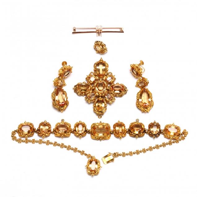 antique-gold-and-topaz-demi-parure