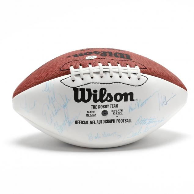 1972-miami-dolphins-reunion-undefeated-season-team-signed-football-with-41-signatures-psa-dna