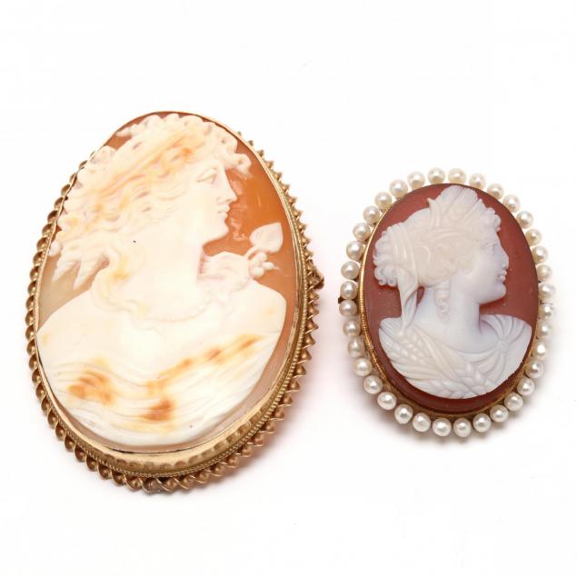 two-14kt-gold-cameo-brooches