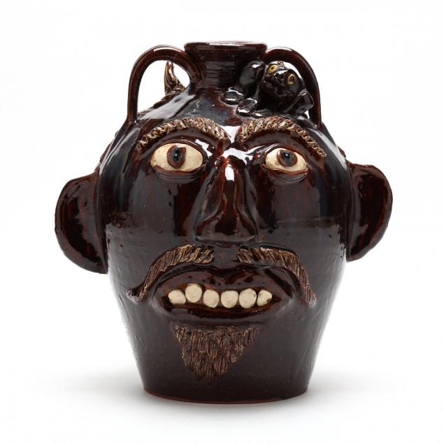 nc-folk-pottery-albert-hodge-double-face-jug