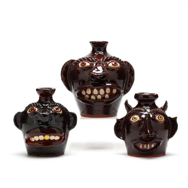 three-small-albert-hodge-face-jugs