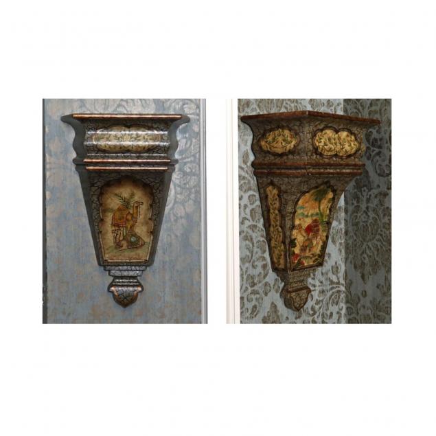 pair-of-paint-decorated-wall-brackets