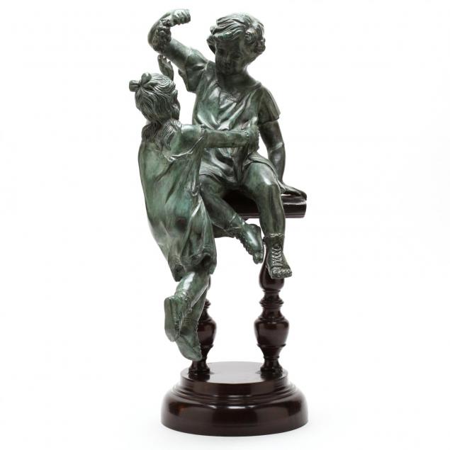 maitland-smith-bronze-sculpture-of-two-children