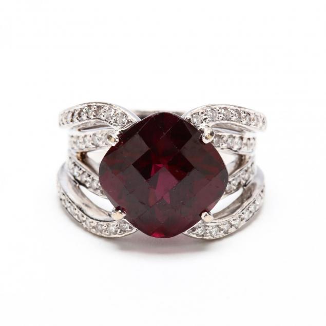 18kt-white-gold-garnet-and-diamond-ring