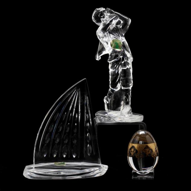 three-waterford-baccarat-crystal-sculptures