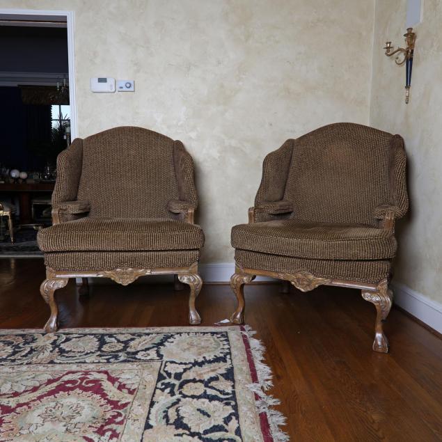 pair-of-chippendale-style-wing-chairs