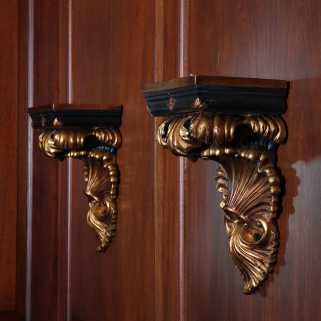 pair-of-gilt-shell-form-wall-brackets