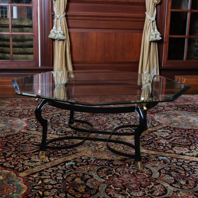 glass-top-equestrian-motif-coffee-table