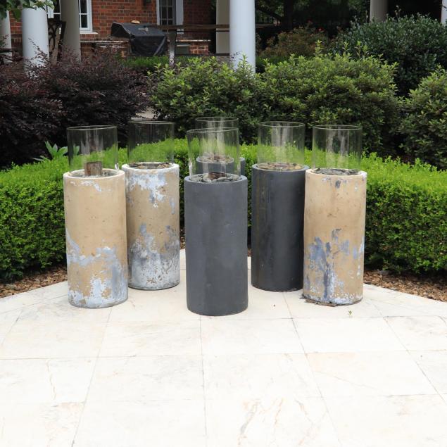 set-of-six-outdoor-cylindrical-lighting-units
