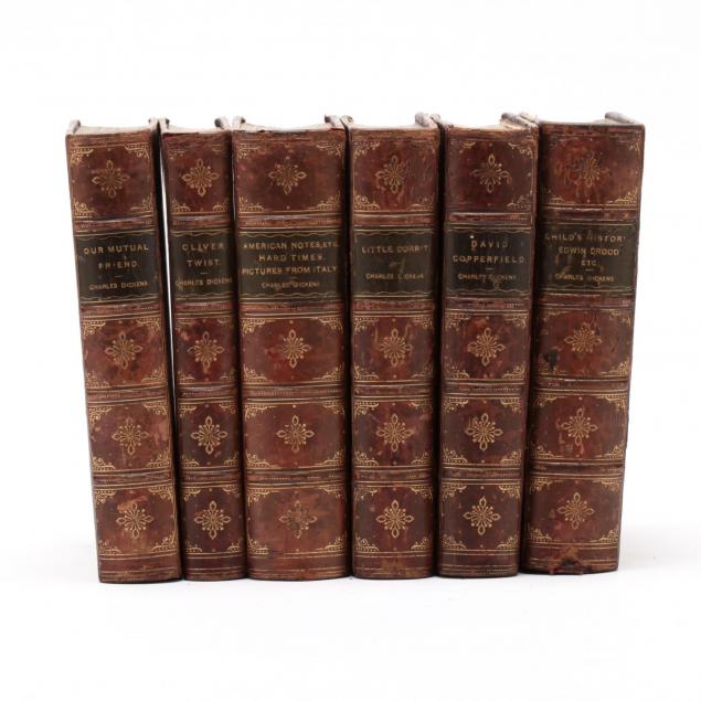 six-leatherbound-books-by-charles-dickens