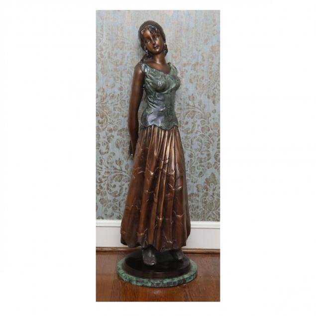 bronze-statue-of-a-young-lady