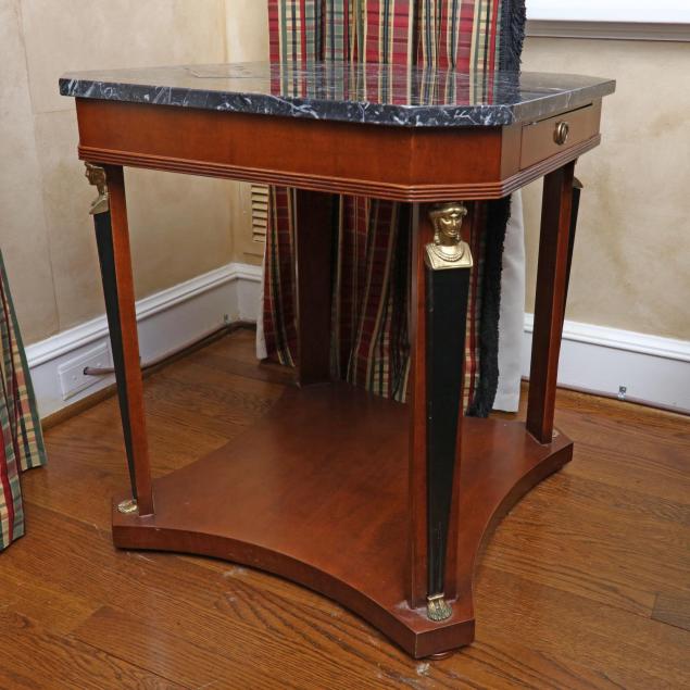 egyptian-revival-style-marble-top-side-table