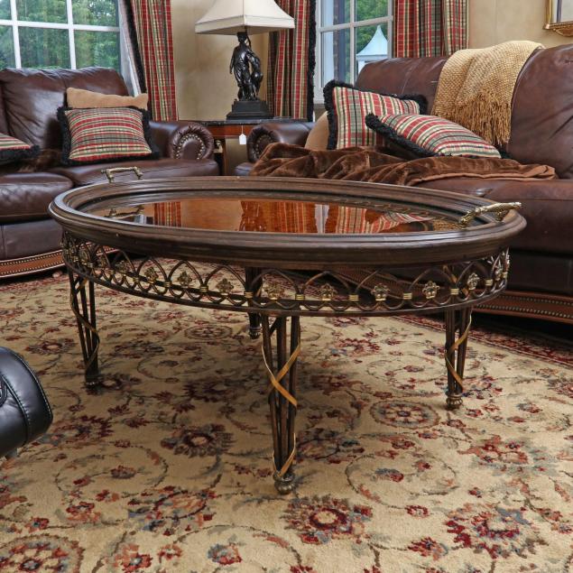 contemporary-bronzed-metal-and-glass-coffee-table
