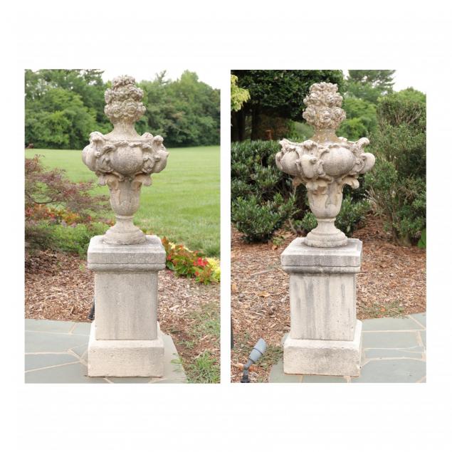 pair-of-vintage-cast-stone-garden-urns