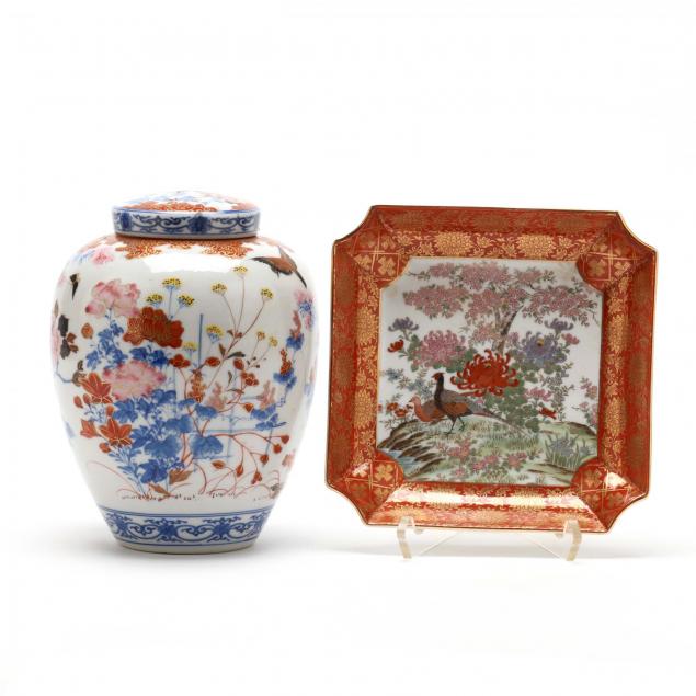 two-decorative-chinese-porcelain-bird-and-flower-table-items