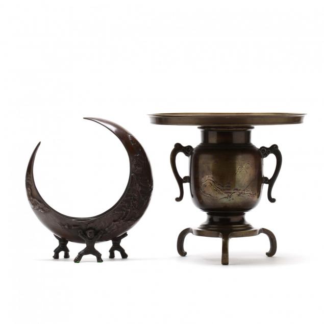 two-japanese-bronze-ikebana-vases