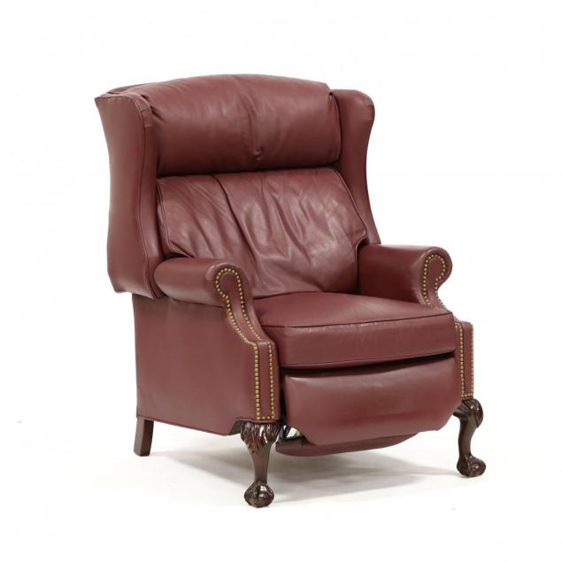 leathercraft-chippendale-style-wing-back-recliner