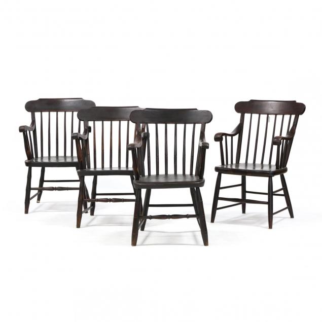 assembled-set-four-similar-windsor-style-arm-chairs