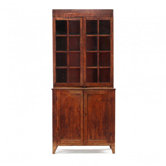 new-england-federal-tiger-maple-step-back-flat-wall-cupboard