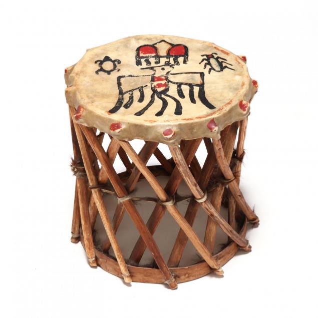 tribal-painted-hide-drum