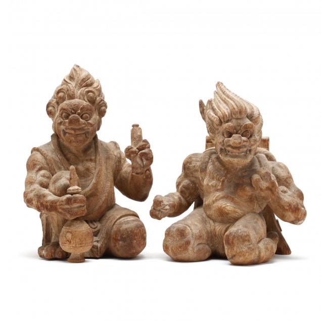 a-pair-of-japanese-carved-wooden-temple-gods