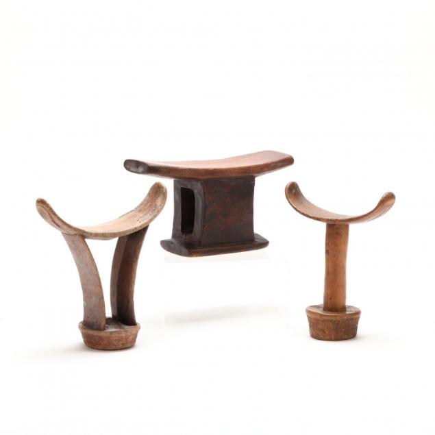 three-antique-african-carved-wood-head-rests