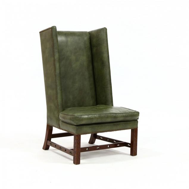 baker-chinese-chippendale-style-wing-back-chair