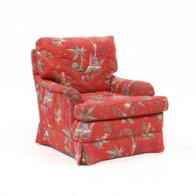 Designer Chinoiserie Upholstered Club Chair Lot 1058 The July