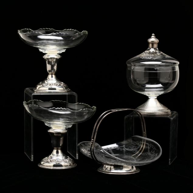 four-sterling-silver-glass-servers