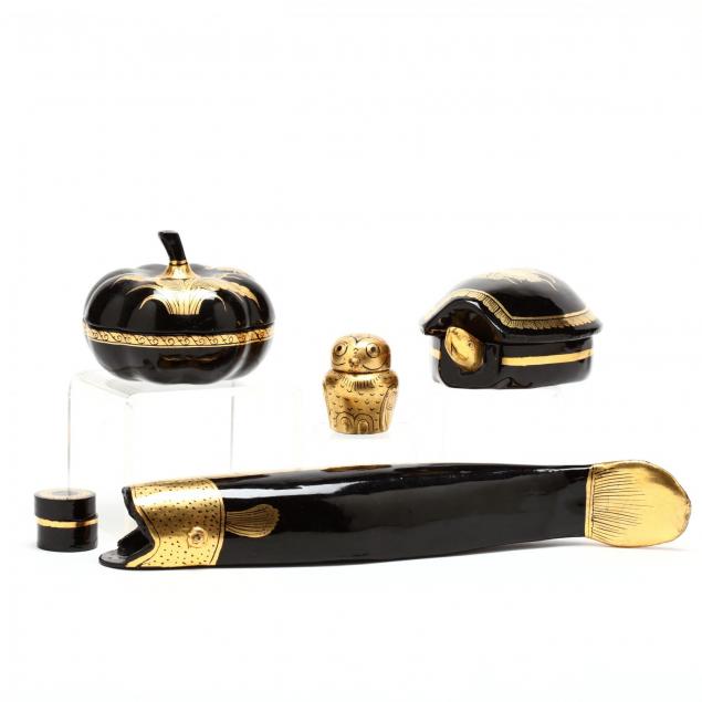 group-of-contemporary-burmese-lacquerware