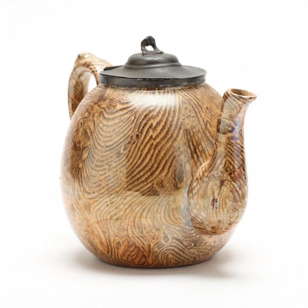 an-antique-faux-bois-staffordshire-teapot