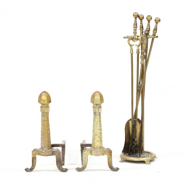antique-andirons-and-fireplace-tools