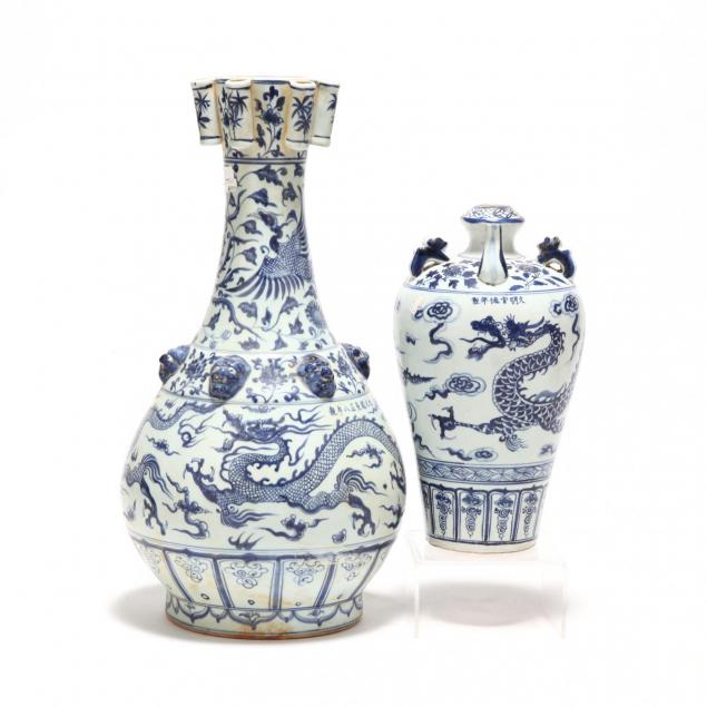 two-chinese-blue-and-white-dragon-vases