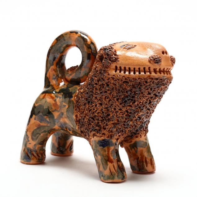nc-folk-pottery-billy-ray-hussey-lion-figurine