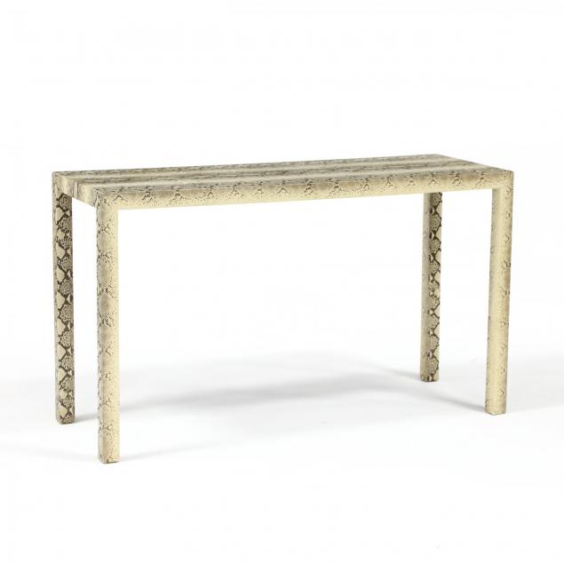 contemporary-faux-snake-wrapped-console-table