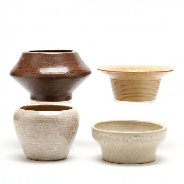 zanesville-pottery-four-modernist-bowls
