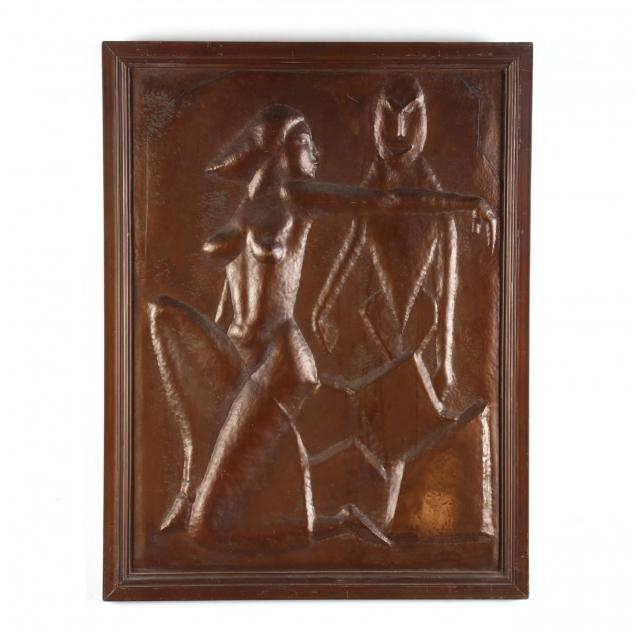modernist-copper-relief-tribal-image