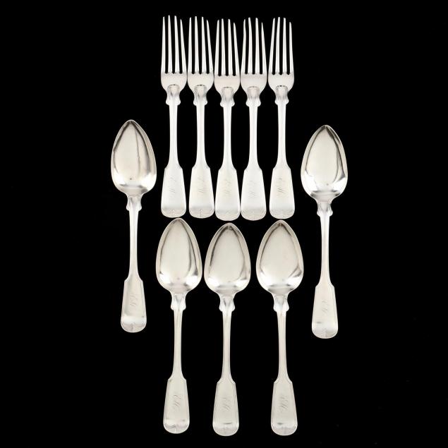 ten-pieces-of-southern-coin-silver-flatware