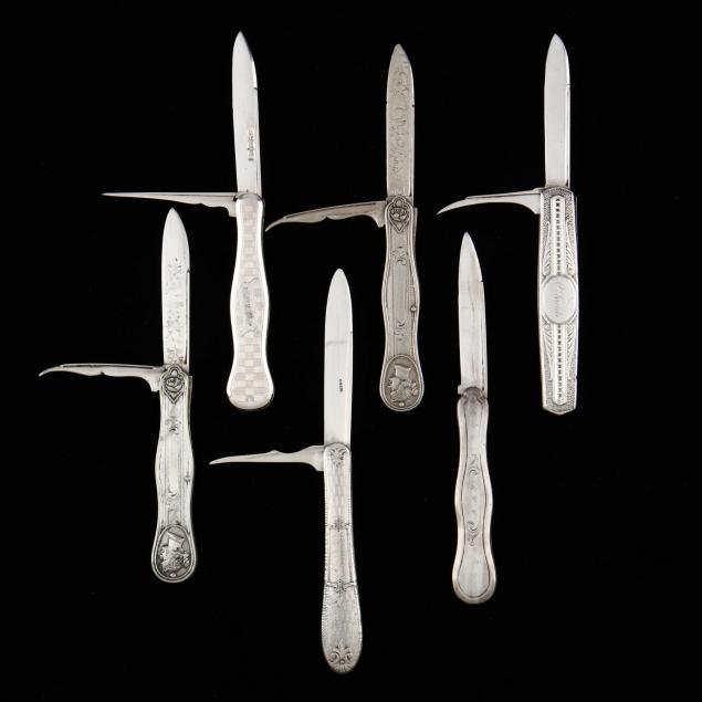 six-silver-pocket-knives