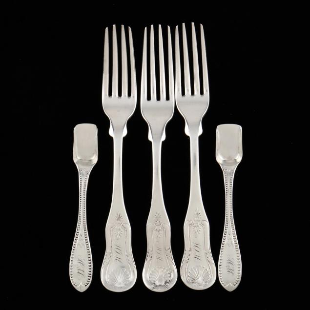 five-pieces-of-charleston-sc-coin-silver-flatware