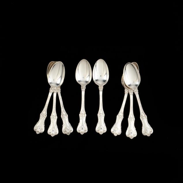 set-of-eight-frank-w-smith-federal-cotillion-sterling-silver-five-o-clock-teaspoons